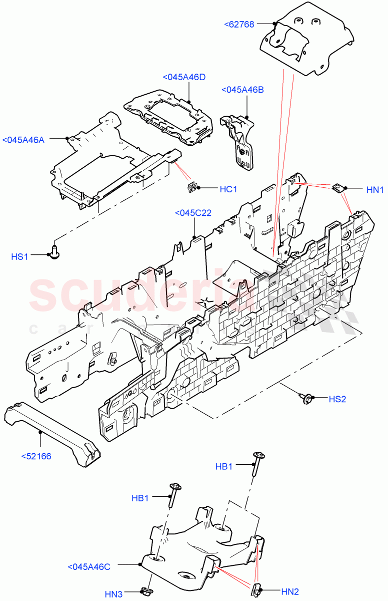 Console - Floor (Internal Components) (Changsu (China)) ((V) FROMFG000001, (V) TOKG446856) of Land Rover Land Rover Discovery Sport (2015+) [2.0 Turbo Diesel AJ21D4]