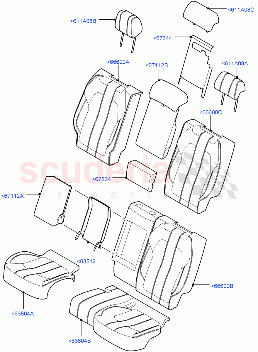 Rear Seat Covers (Windsor Leather Perforated) ((V) TOEA396202) of Land Rover Land Rover Range Rover Sport (2014+) [4.4 DOHC Diesel V8 DITC]