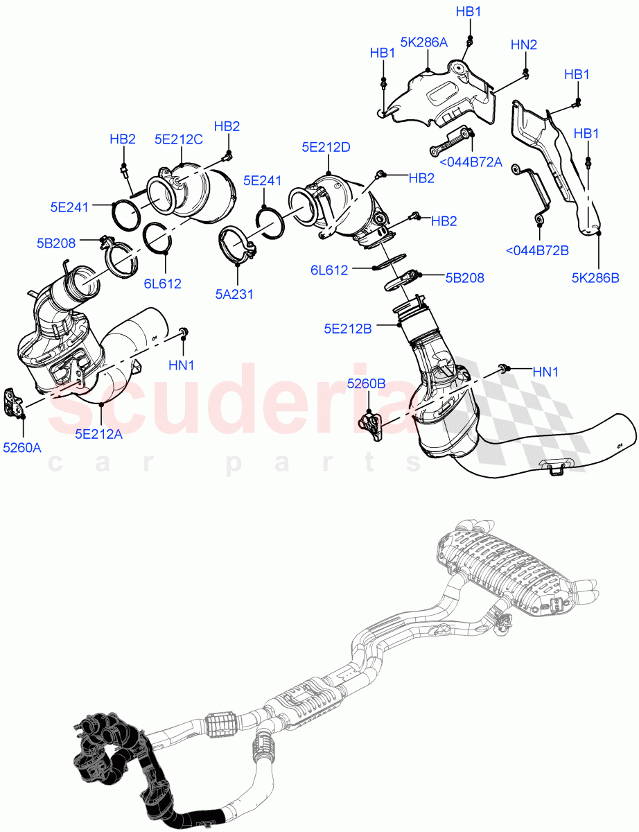 Front Exhaust System (4.4 V8 Turbo Petrol (NC10)) of Land Rover Land Rover Range Rover (2022+) [4.4 V8 Turbo Petrol NC10]