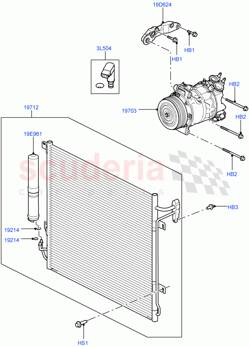 Air Conditioning Condensr/Compressr (3.0 V6 Diesel) ((V) FROMAA000001) of Land Rover Land Rover Discovery 4 (2010-2016) [2.7 Diesel V6]