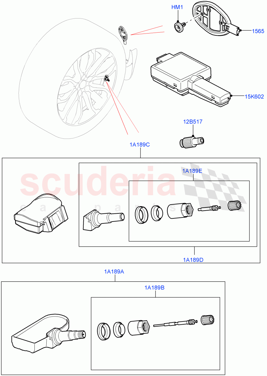 Tyre Pressure Monitor System (With Tyre Pressure Sensors) ((V) TOFA999999) of Land Rover Land Rover Range Rover Sport (2014+) [3.0 I6 Turbo Petrol AJ20P6]