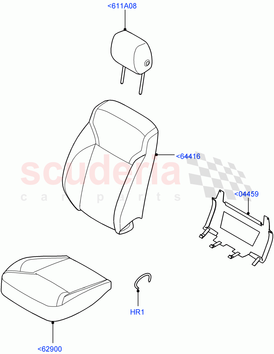 Front Seat Covers (Grained Cloth, Version - Core) of Land Rover Land Rover Discovery 5 (2017+) [3.0 I6 Turbo Petrol AJ20P6]