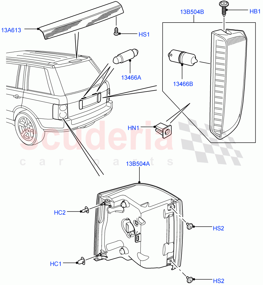 Rear Lamps ((V) FROMAA000001) of Land Rover Land Rover Range Rover (2010-2012) [4.4 DOHC Diesel V8 DITC]