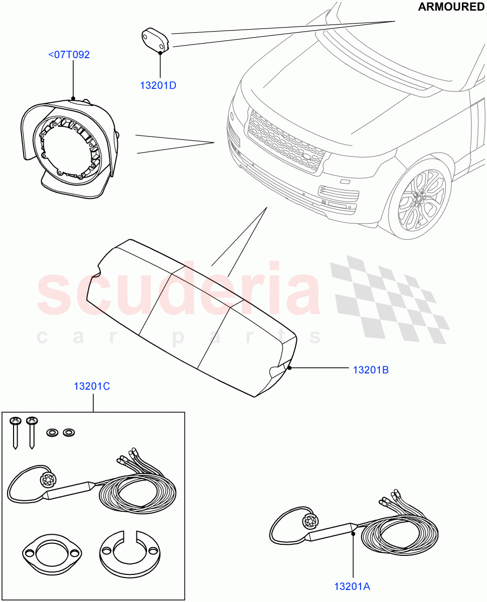 Headlamps And Front Flasher Lamps (Option, Flashing LED) (Armoured) ((V) FROMEA000001) of Land Rover Land Rover Range Rover (2012-2021) [5.0 OHC SGDI NA V8 Petrol]
