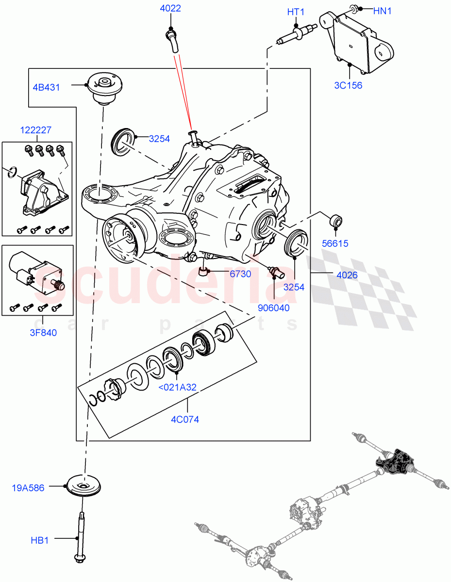 Rear Axle (3.0L AJ20P6 Petrol High, Torque Vectoring By Braking (TVBB), 3.0L AJ20D6 Diesel High) ((V) FROMMA000001) of Land Rover Land Rover Range Rover Velar (2017+) [5.0 OHC SGDI SC V8 Petrol]