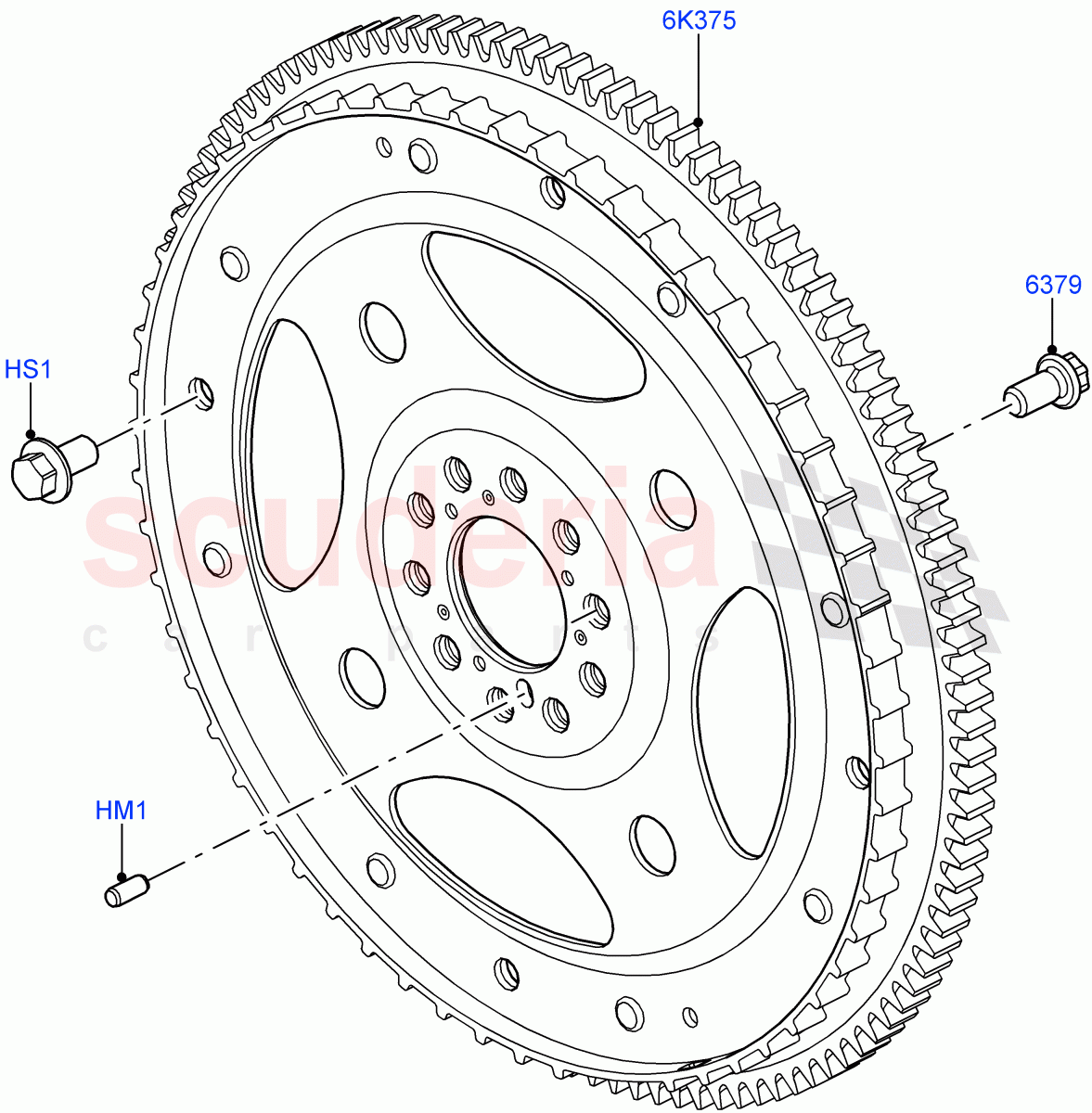 Flywheel (Solihull Plant Build) (3.0L DOHC GDI SC V6 PETROL) ((V) FROMEA000001) of Land Rover Land Rover Range Rover Sport (2014+) [3.0 DOHC GDI SC V6 Petrol]