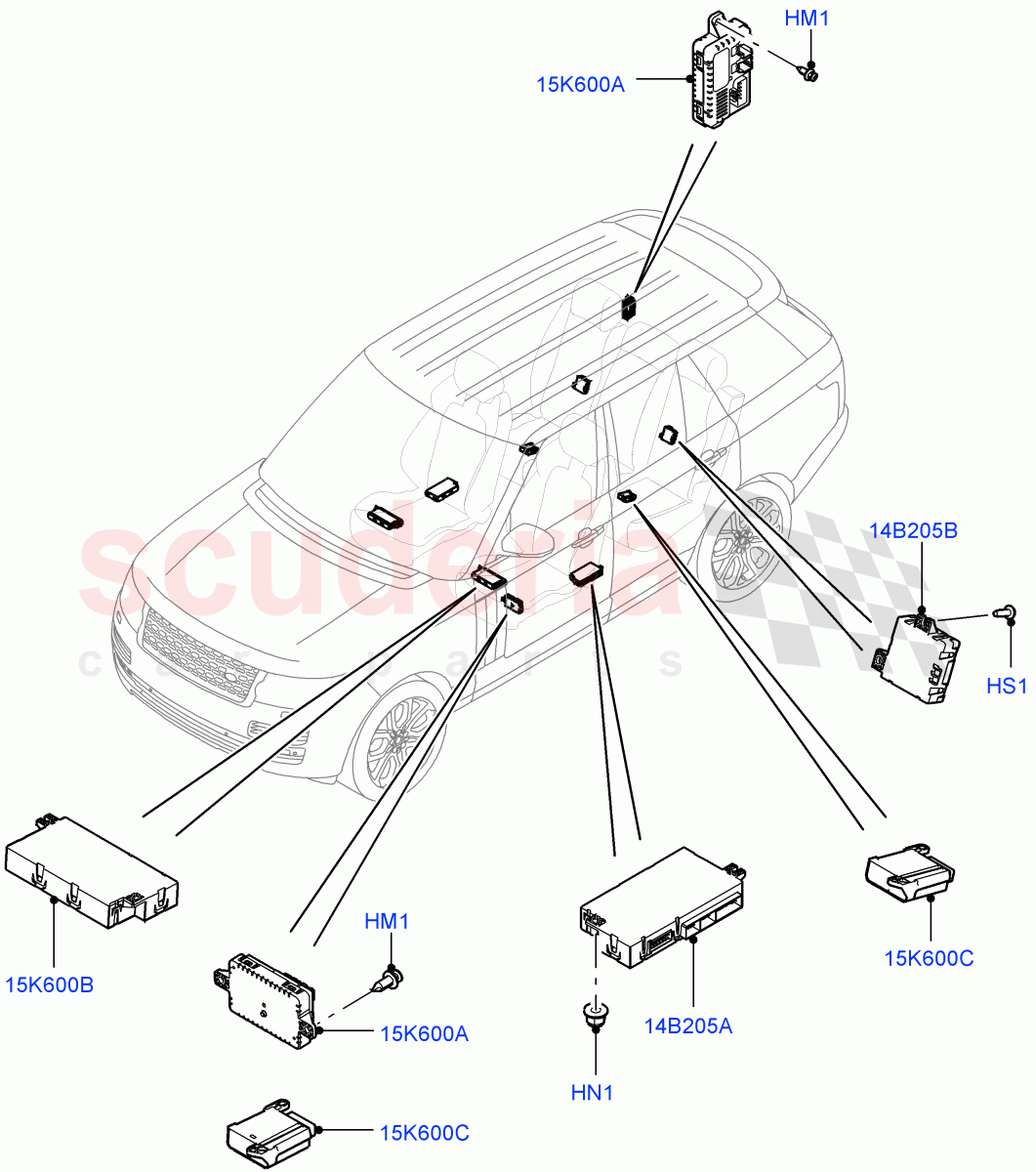 Vehicle Modules And Sensors (Seats) ((V) TOHA999999) of Land Rover Land Rover Range Rover (2012-2021) [5.0 OHC SGDI NA V8 Petrol]