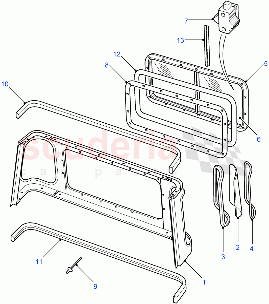 Cab Body Panel Rear (Chassis Cab, 110" Wheelbase, High Capacity Pick Up, Pick Up, Crew Cab Pick Up, Chassis Crew Cab, 130" Wheelbase, 90" Wheelbase, Crew Cab HCPU) ((V) FROM7A000001) of Land Rover Land Rover Defender (2007-2016)