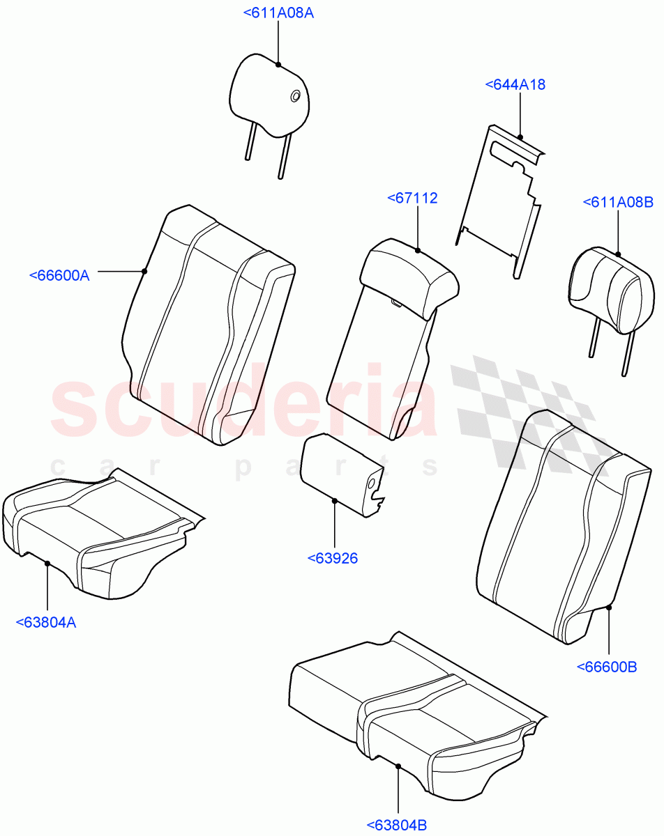 Rear Seat Covers (Windsor Leather Perforated) ((V) TOHA999999) of Land Rover Land Rover Range Rover (2012-2021) [2.0 Turbo Petrol AJ200P]