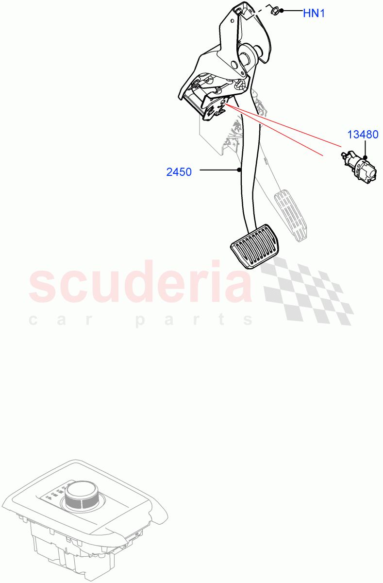 Brake And Clutch Controls (9 Speed Auto Trans 9HP50, Changsu (China)) ((V) TOMG575834) of Land Rover Land Rover Range Rover Evoque (2019+) [1.5 I3 Turbo Petrol AJ20P3]
