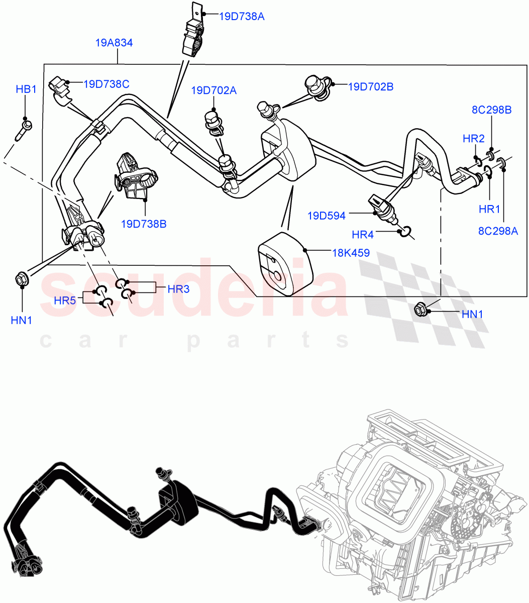 Air Conditioning System (Changsu (China), Less Chiller Unit, Air Conditioning Refrigerant-R134A) ((V) FROMFG000001, (V) TOKG446856) of Land Rover Land Rover Discovery Sport (2015+) [1.5 I3 Turbo Petrol AJ20P3]
