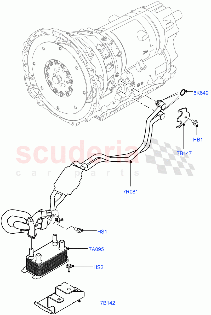 Transmission Cooling Systems (3.0 V6 D Gen2 Twin Turbo, 8 Speed Auto Trans ZF 8HP70 4WD) of Land Rover Land Rover Range Rover Velar (2017+) [2.0 Turbo Diesel]