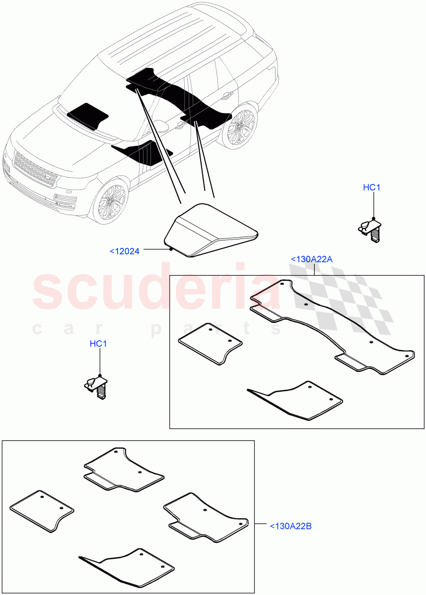 Floor Trim (Floor Mats) (Armoured, Less Version Package, Version - Core) of Land Rover Land Rover Range Rover (2012-2021) [2.0 Turbo Petrol GTDI]