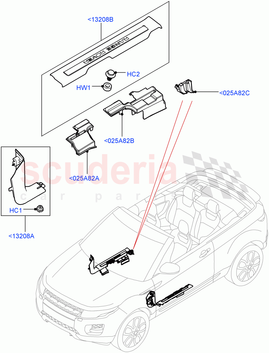 Side Trim (2 Door Convertible, Halewood (UK)) of Land Rover Land Rover Range Rover Evoque (2012-2018) [2.0 Turbo Diesel]