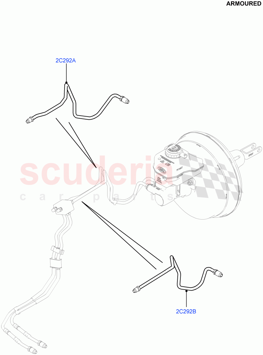 Front Brake Pipes (Armoured) ((V) FROMEA000001) of Land Rover Land Rover Range Rover (2012-2021) [5.0 OHC SGDI NA V8 Petrol]