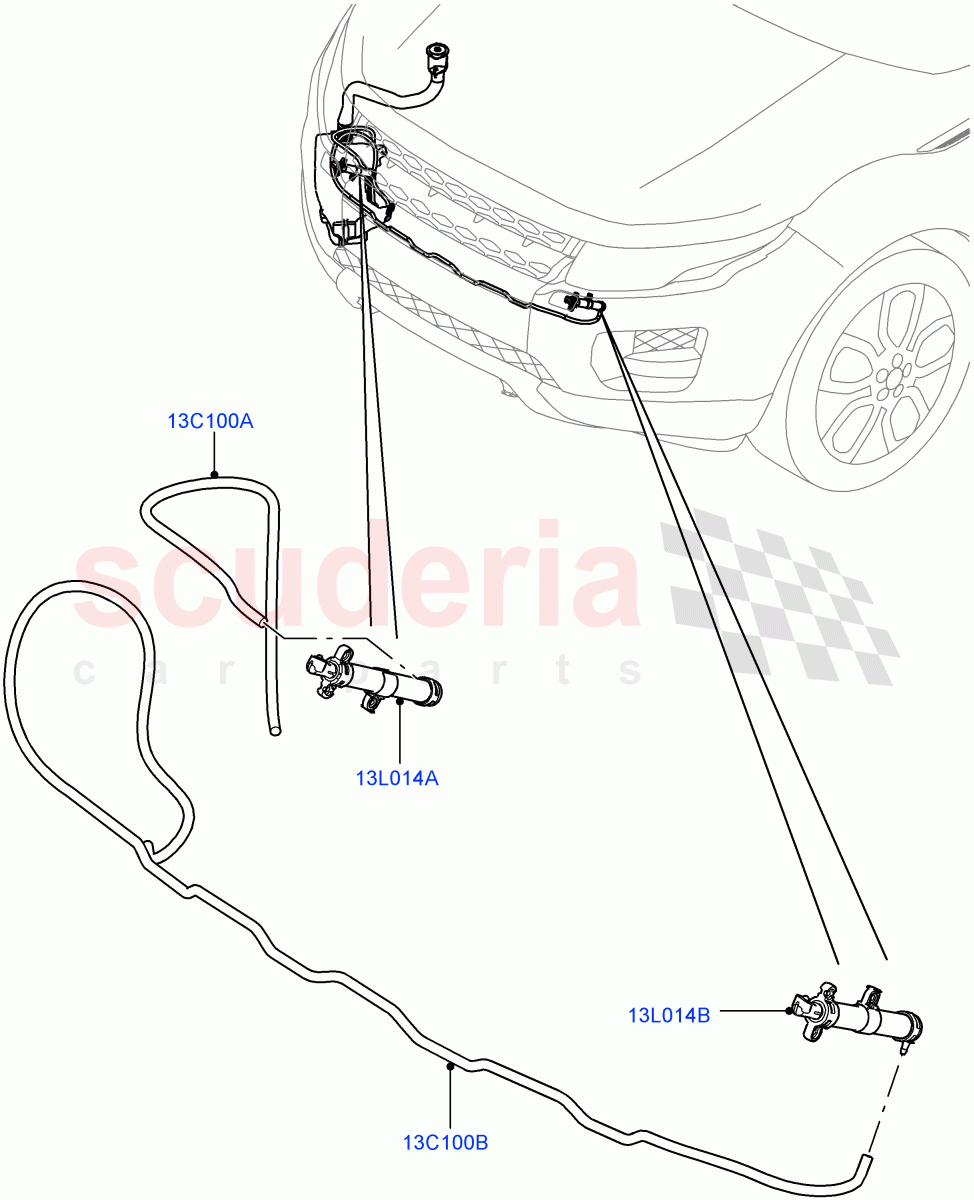 Headlamp Washer (Changsu (China), With Headlamp Power Wash) ((V) FROMEG000001) of Land Rover Land Rover Range Rover Evoque (2012-2018) [2.0 Turbo Petrol GTDI]