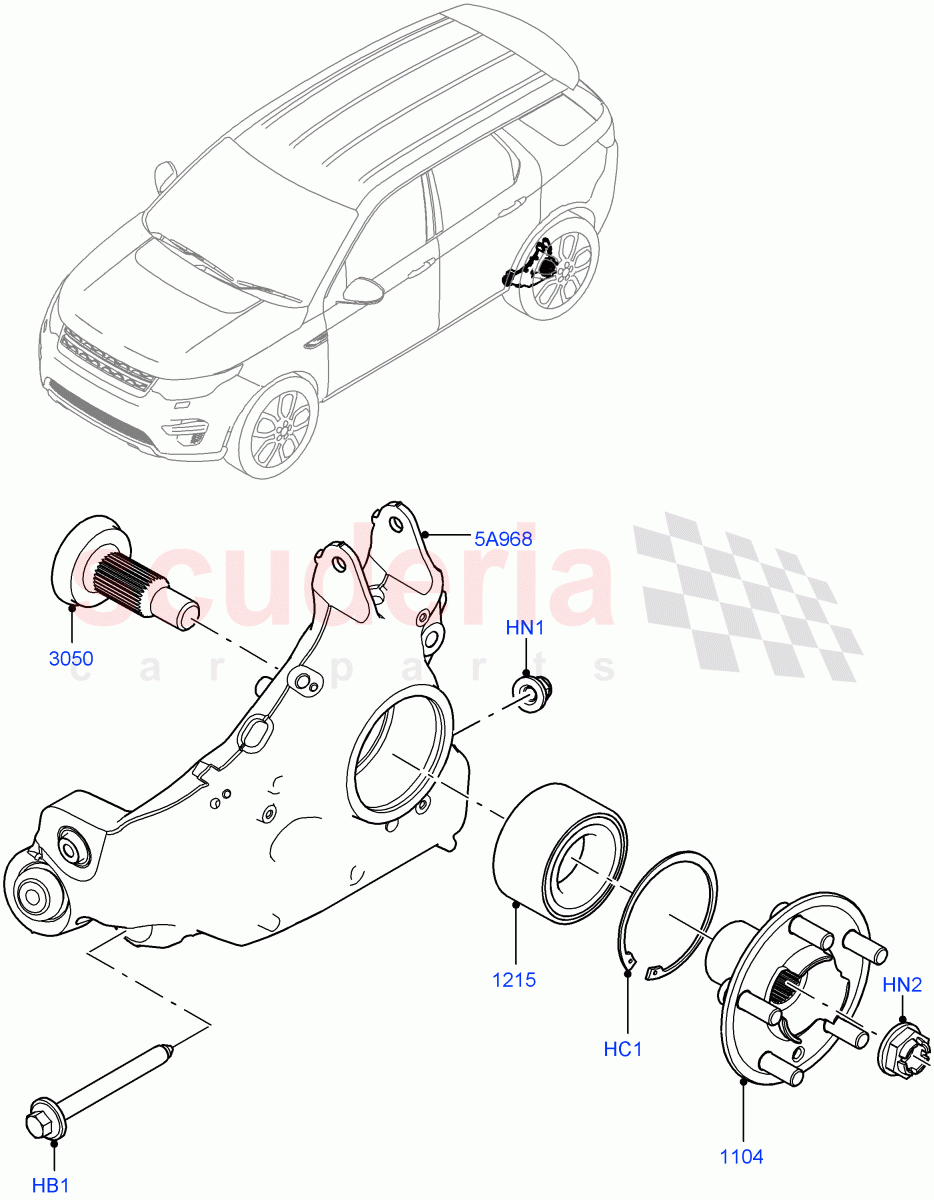 Rear Knuckle And Hub (Halewood (UK)) ((V) TOKH999999) of Land Rover Land Rover Discovery Sport (2015+) [2.0 Turbo Petrol AJ200P]