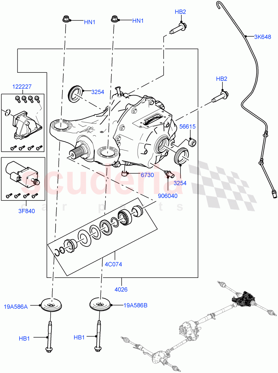 Rear Axle (Nitra Plant Build) (Electronic Locking Differential) ((V) FROMM2000001) of Land Rover Land Rover Discovery 5 (2017+) [2.0 Turbo Petrol AJ200P]