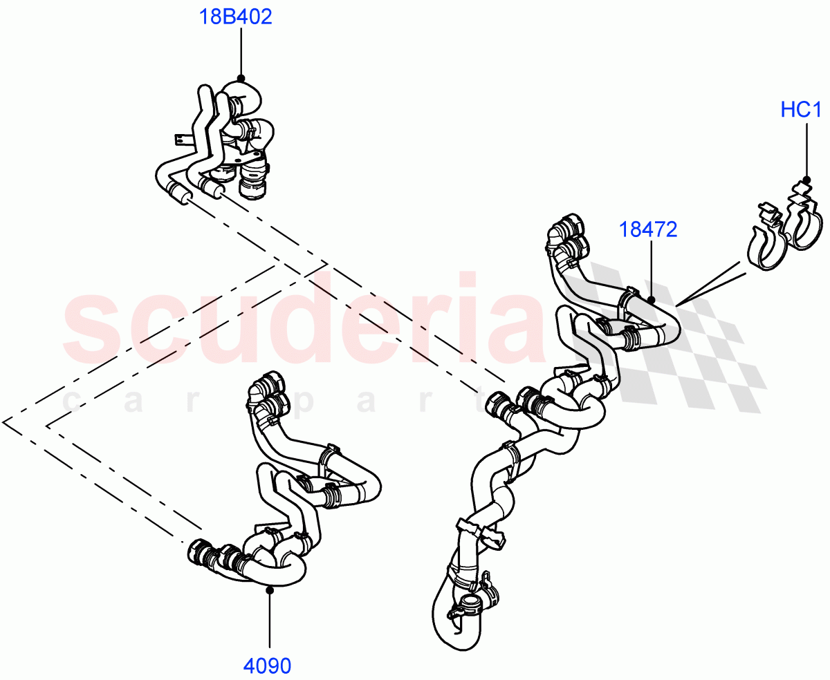 Heater Hoses (3.6L V8 32V DOHC EFi Diesel Lion) of Land Rover Land Rover Range Rover Sport (2005-2009) [2.7 Diesel V6]