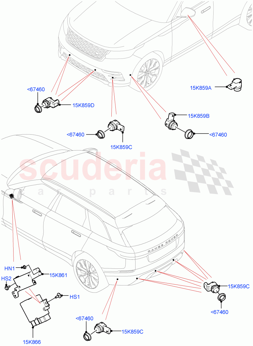 Parking Distance Control ((V) TOLA999999) of Land Rover Land Rover Range Rover Velar (2017+) [3.0 DOHC GDI SC V6 Petrol]