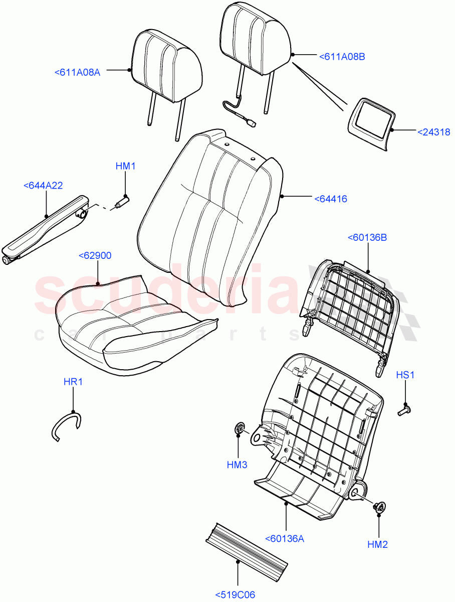 Front Seat Covers (Oxford Leather Windsor, With Heated Seats - Front/Rear) ((V) FROMAA000001) of Land Rover Land Rover Range Rover (2010-2012) [5.0 OHC SGDI NA V8 Petrol]