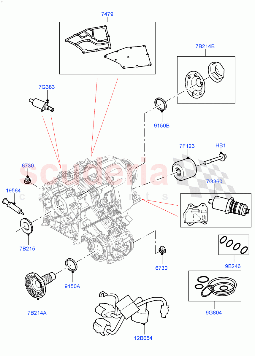 Transfer Drive Components (Nitra Plant Build) (With 1 Speed Transfer Case) ((V) FROMM2000001) of Land Rover Land Rover Discovery 5 (2017+) [2.0 Turbo Petrol AJ200P]