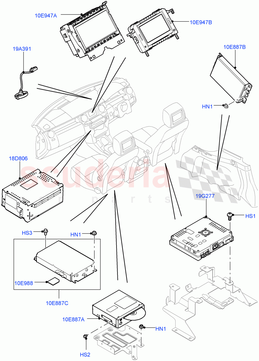 Family Entertainment System (Front Seats) ((V) FROMCA000001) of Land Rover Land Rover Discovery 4 (2010-2016) [3.0 DOHC GDI SC V6 Petrol]