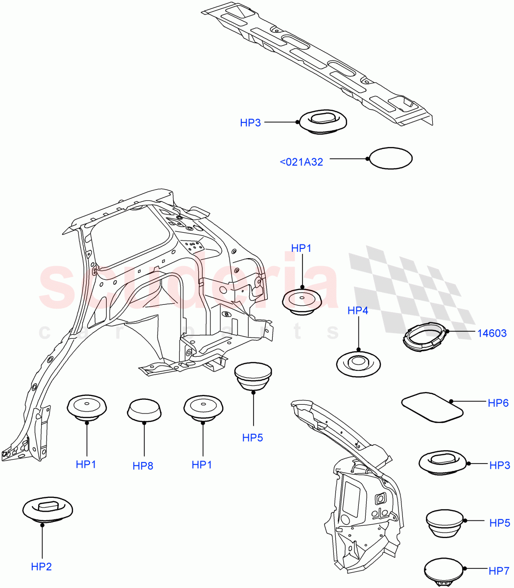 Plugs - Body (Rear) ((V) FROMAA000001) of Land Rover Land Rover Range Rover Sport (2010-2013) [3.0 Diesel 24V DOHC TC]