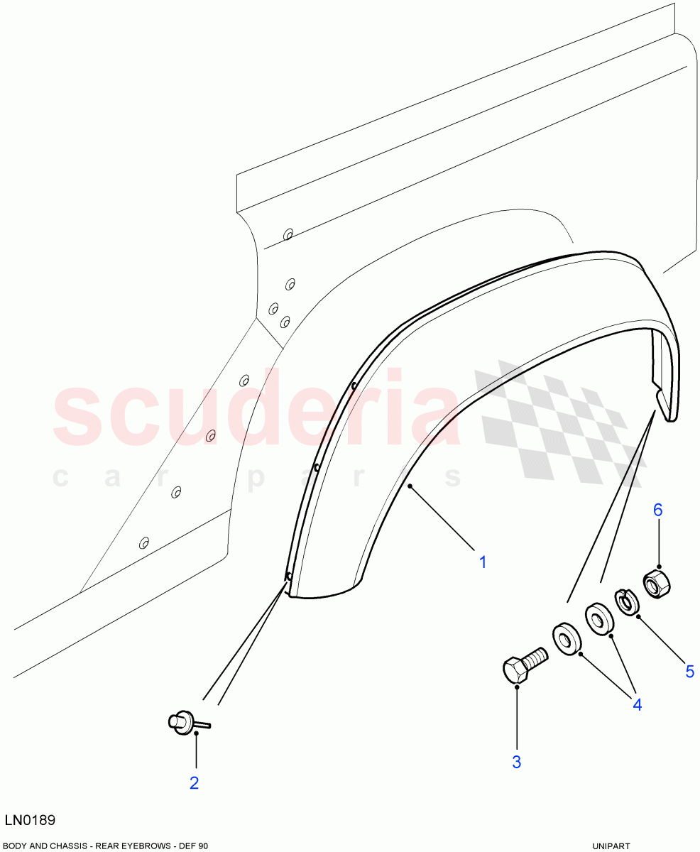 Rear Eyebrows ((V) FROM7A000001) of Land Rover Land Rover Defender (2007-2016)