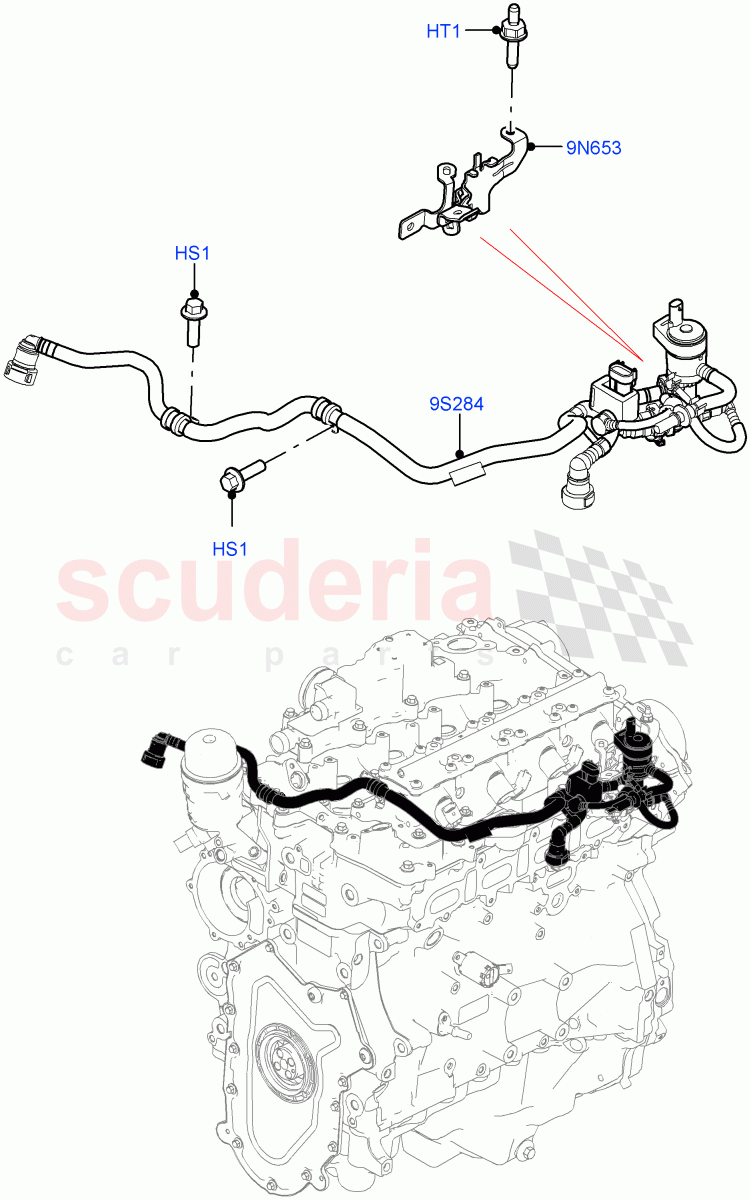 Evaporative Emission (Nitra Plant Build) (2.0L AJ200P Hi PHEV, 2.0L I4 High DOHC AJ200 Petrol) ((V) FROMM2000001) of Land Rover Land Rover Discovery 5 (2017+) [2.0 Turbo Petrol AJ200P]