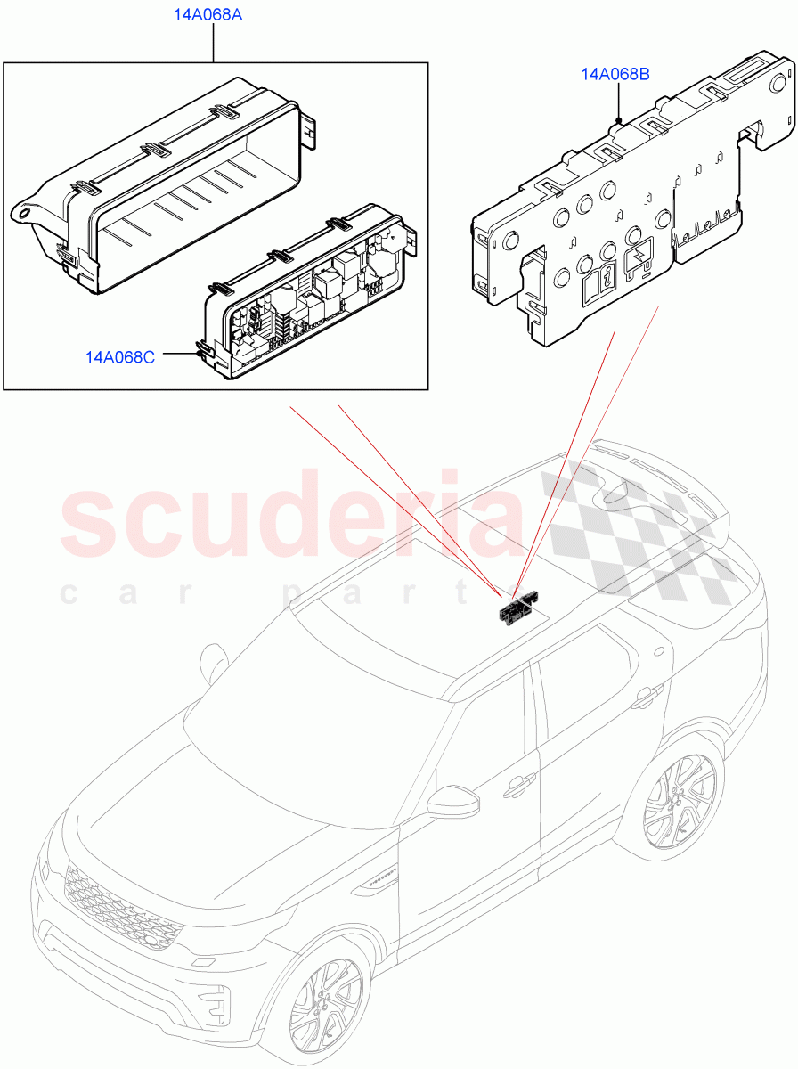Fuses, Holders And Circuit Breakers (Rear, Solihull Plant Build) ((V) FROMHA000001) of Land Rover Land Rover Discovery 5 (2017+) [3.0 I6 Turbo Diesel AJ20D6]