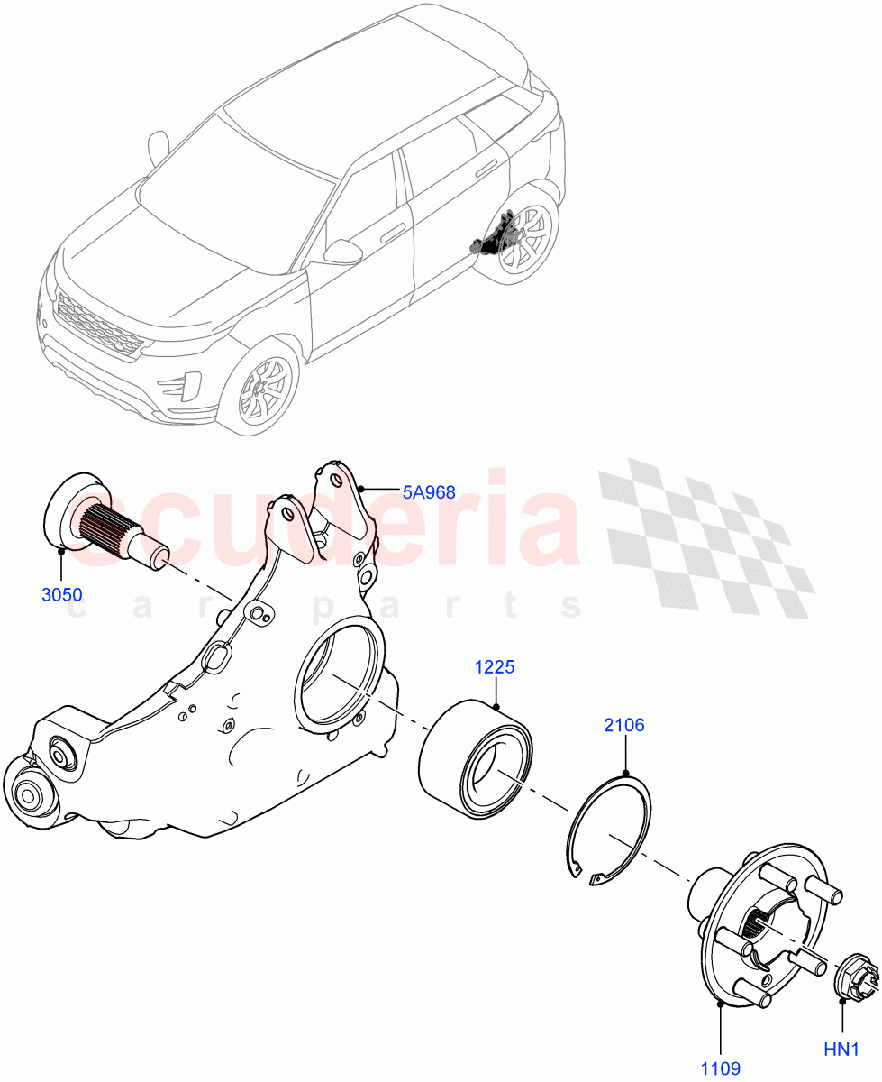 Rear Knuckle And Hub (Halewood (UK)) of Land Rover Land Rover Range Rover Evoque (2019+) [2.0 Turbo Diesel]