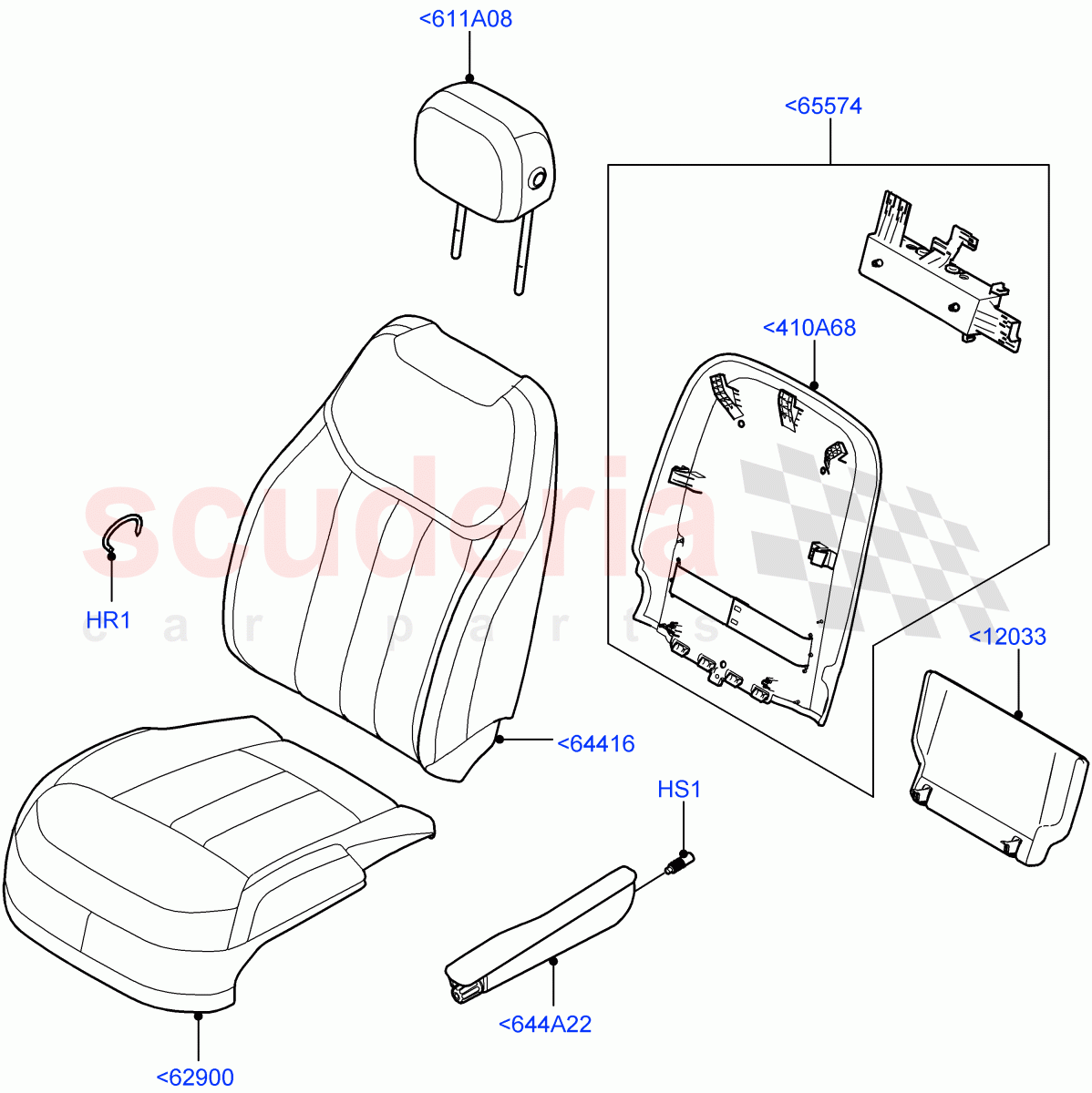 Front Seat Covers (Windsor Leather Perforated) of Land Rover Land Rover Range Rover (2022+) [3.0 I6 Turbo Diesel AJ20D6]