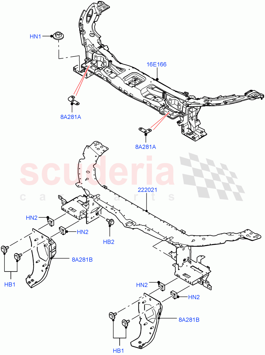 Front Panels, Aprons & Side Members (Front End) (Halewood (UK)) of Land Rover Land Rover Discovery Sport (2015+) [2.0 Turbo Diesel AJ21D4]