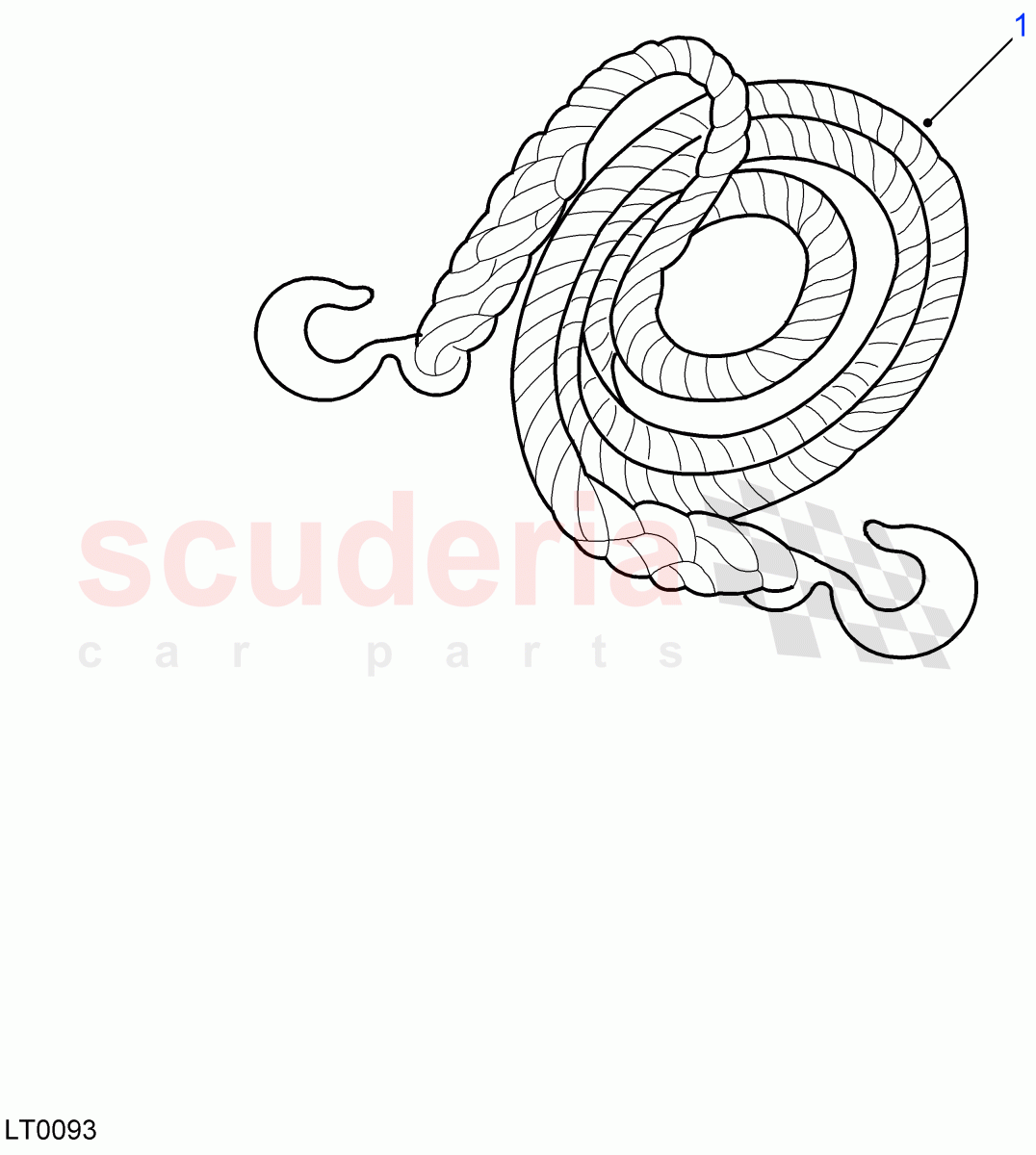 Towing Equipment-Ropes ((V) FROM7A000001) of Land Rover Land Rover Defender (2007-2016)