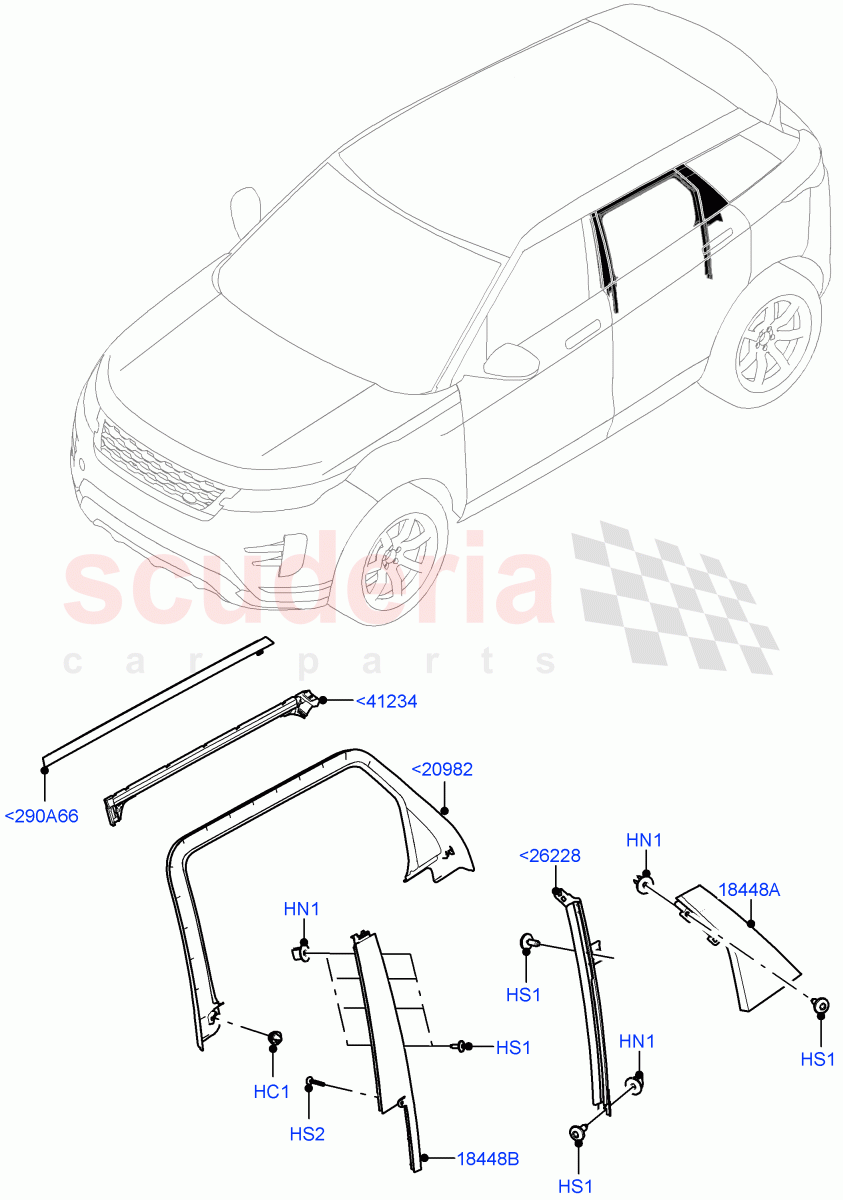 Rear Doors, Hinges & Weatherstrips (Rear Finisher) (Changsu (China)) of Land Rover Land Rover Range Rover Evoque (2019+) [2.0 Turbo Diesel]