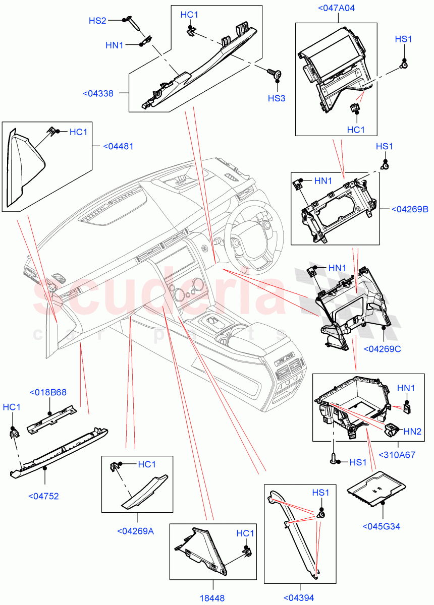 Instrument Panel (External, Lower) (Changsu (China)) ((V) FROMKG446857) of Land Rover Land Rover Discovery Sport (2015+) [2.0 Turbo Diesel]