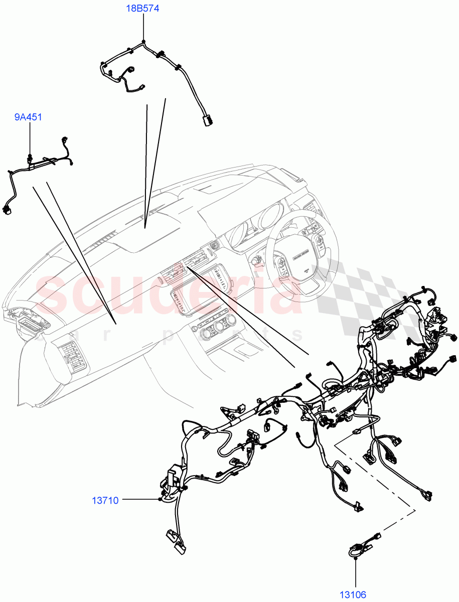 Electrical Wiring - Engine And Dash (Facia) (3.0 V6 D Gen2 Twin Turbo, 3.0 V6 D Gen2 Mono Turbo, 4.4L DOHC DITC V8 Diesel, 3.0L 24V DOHC V6 TC Diesel, 3.0L 24V V6 Turbo Diesel Std Flow) ((V) TOFA999999) of Land Rover Land Rover Range Rover Sport (2014+) [3.0 I6 Turbo Petrol AJ20P6]