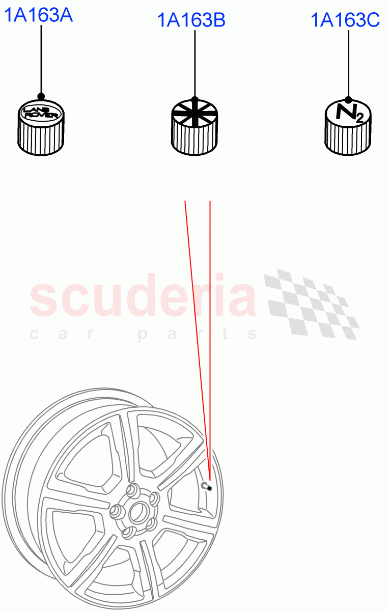 Wheel Ornamentation (Nitra Plant Build, Solihull Plant Build) of Land Rover Land Rover Discovery 5 (2017+) [3.0 DOHC GDI SC V6 Petrol]
