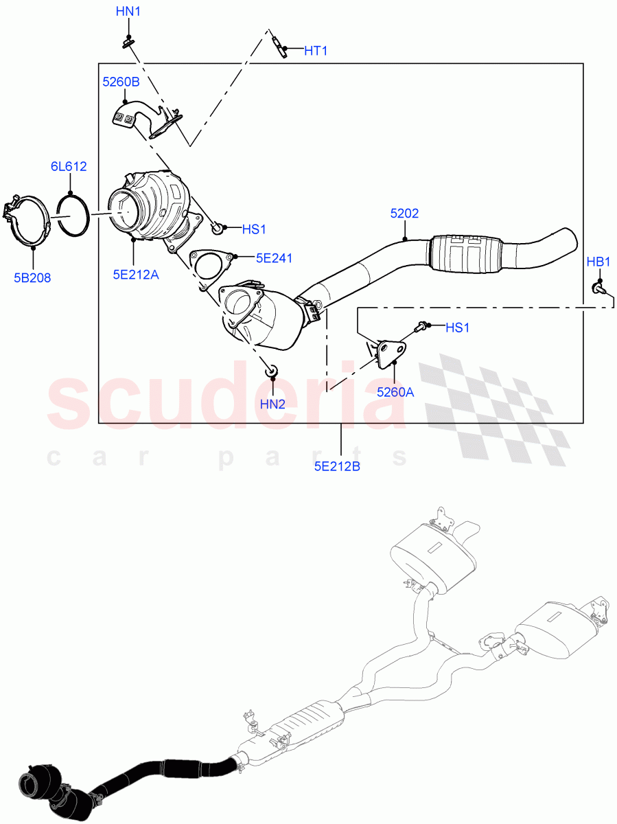Front Exhaust System (3.0L AJ20P6 Petrol High) ((V) FROMKA000001) of Land Rover Land Rover Range Rover (2012-2021) [3.0 I6 Turbo Petrol AJ20P6]