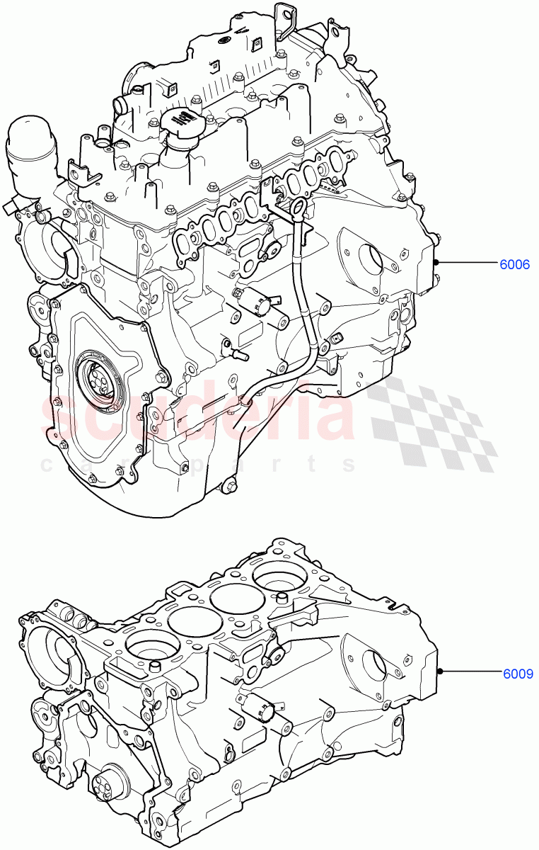 Service Engine And Short Block (Nitra Plant Build) (2.0L I4 DSL HIGH DOHC AJ200) ((V) FROMK2000001) of Land Rover Land Rover Defender (2020+) [2.0 Turbo Diesel]