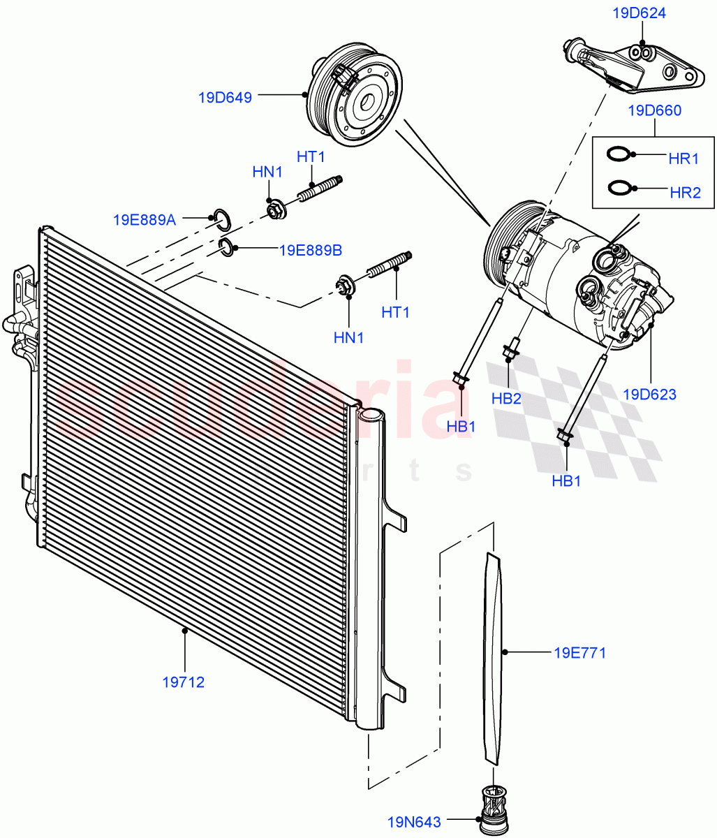 Air Conditioning Condensr/Compressr (2.0L 16V TIVCT T/C 240PS Petrol, Changsu (China)) ((V) FROMEG000001) of Land Rover Land Rover Range Rover Evoque (2012-2018) [2.0 Turbo Petrol GTDI]