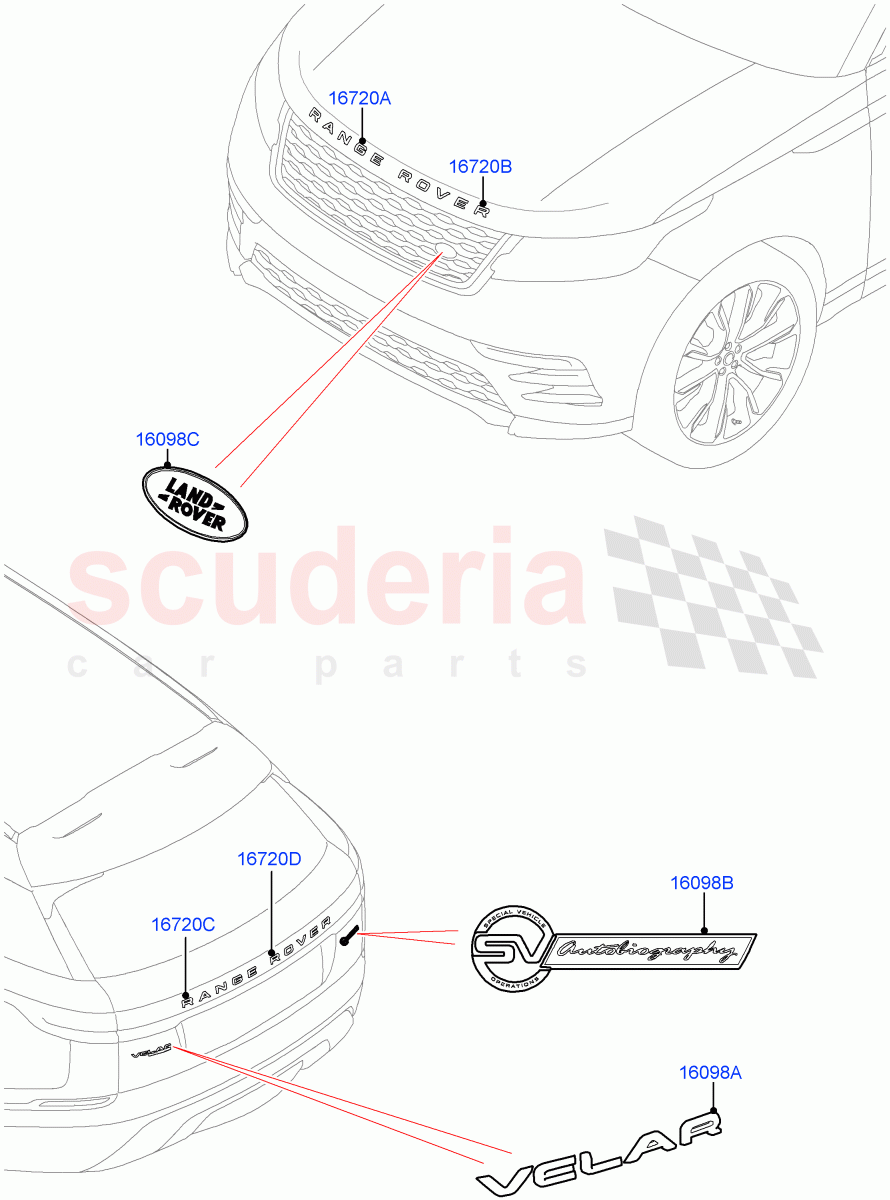 Name Plates (5.0L P AJ133 DOHC CDA S/C Enhanced, Limited Package) ((V) FROMKA000001) of Land Rover Land Rover Range Rover Velar (2017+) [3.0 I6 Turbo Petrol AJ20P6]