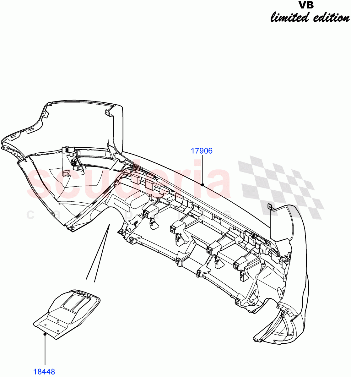 Rear Bumper (Victoria Beckham Limited Edition, Halewood (UK)) of Land Rover Land Rover Range Rover Evoque (2012-2018) [2.0 Turbo Diesel]