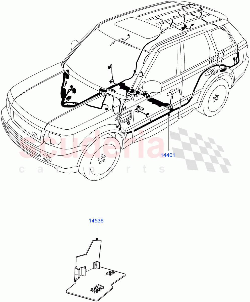 Electrical Wiring - Engine And Dash (Main Harness) ((V) TO8A999999) of Land Rover Land Rover Range Rover Sport (2005-2009) [4.4 AJ Petrol V8]