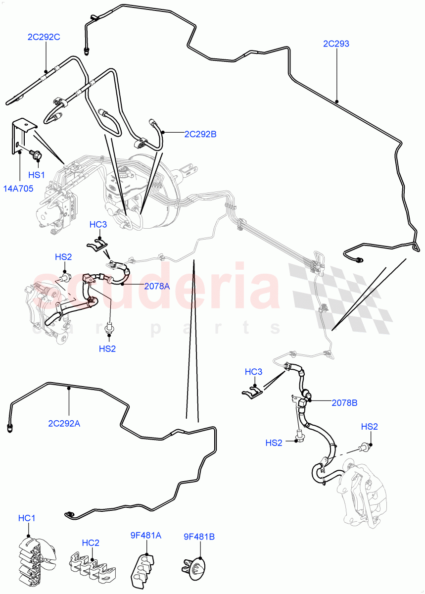 Front Brake Pipes (RHD) ((V) FROMAA000001) of Land Rover Land Rover Range Rover Sport (2010-2013) [3.6 V8 32V DOHC EFI Diesel]