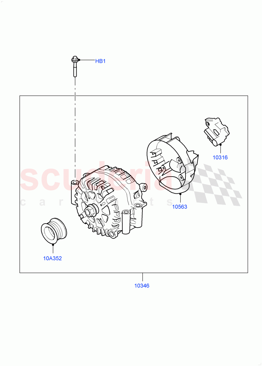 Alternator And Mountings (4.4 V8 Turbo Petrol (NC10)) of Land Rover Land Rover Range Rover (2022+) [4.4 V8 Turbo Petrol NC10]