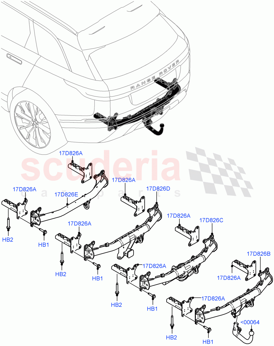 Tow Bar of Land Rover Land Rover Range Rover Velar (2017+) [3.0 Diesel 24V DOHC TC]