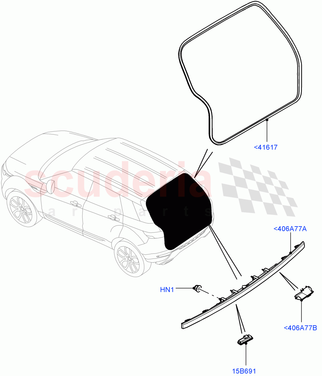 Luggage Compartment Door (Weatherstrips And Seals) (5 Door, Itatiaia (Brazil)) ((V) FROMGT000001) of Land Rover Land Rover Range Rover Evoque (2012-2018) [2.0 Turbo Petrol GTDI]