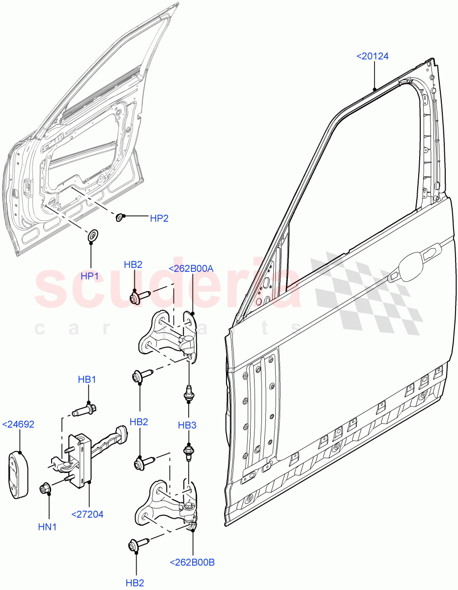 Front Doors, Hinges & Weatherstrips (Door And Fixings) of Land Rover Land Rover Range Rover (2012-2021) [5.0 OHC SGDI NA V8 Petrol]